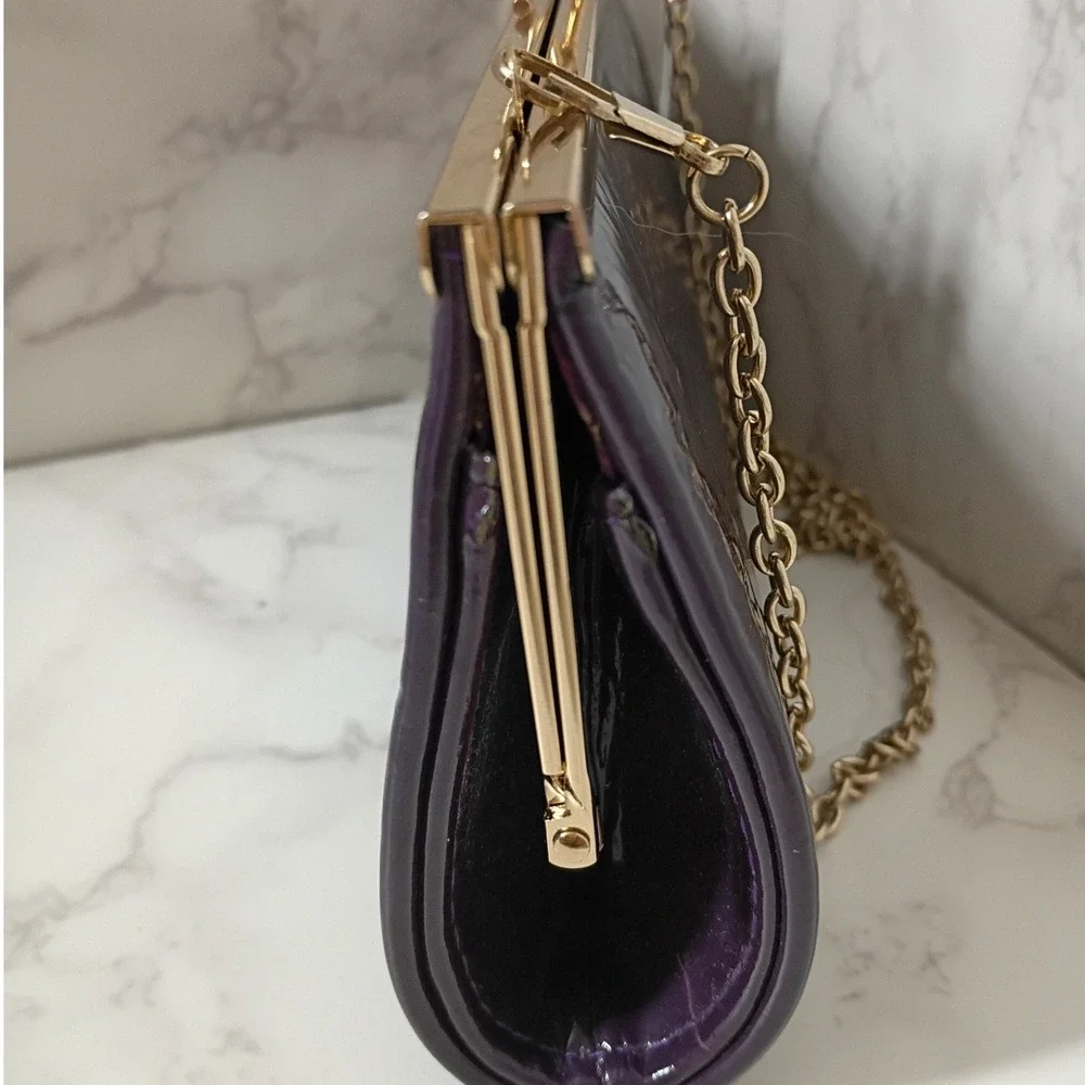 JESSICA MC CLINTOCK Vintage Purple Patent‎ Leather Bag - EUC